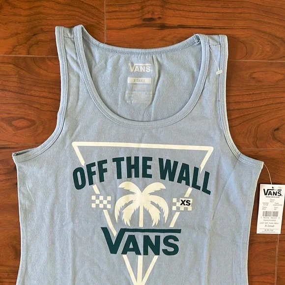 COPY - NWT Vans Off The Wall Blue and White Tank Top Muscle Tee Shirt - Picture 2 of 6
